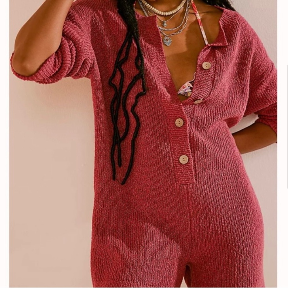 NWOT Free People FP Beach Beau Knit Sweater Romper